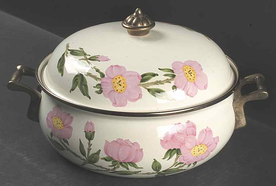 Desert Rose (USA Backstamp) 4 Qt Metal Covered Casserole by Franciscan-1