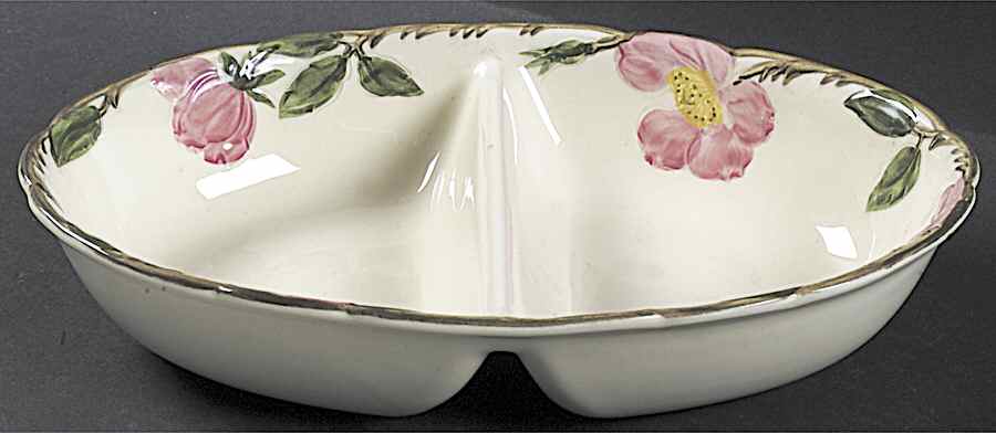 Desert Rose (USA Backstamp) 10" Oval Divided Vegetable Bowl by Franciscan-1