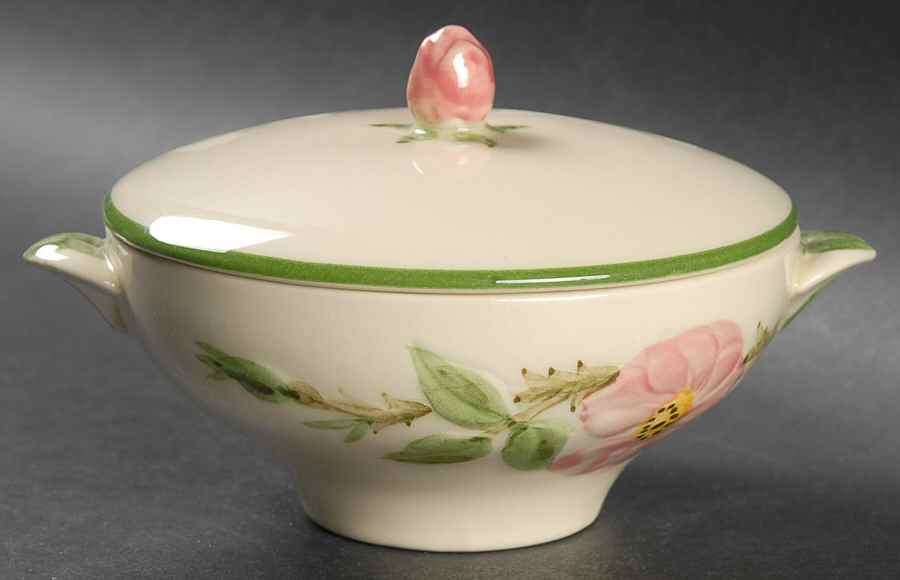 Desert Rose (USA Backstamp) Cream Soup Bowl & Lid Set by Franciscan-1