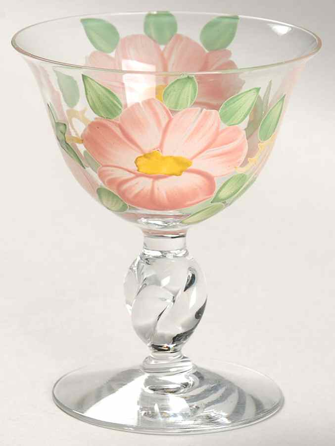 Desert Rose (USA Backstamp) Imperial Twist Glassware Liquor Cocktail by Franciscan-1