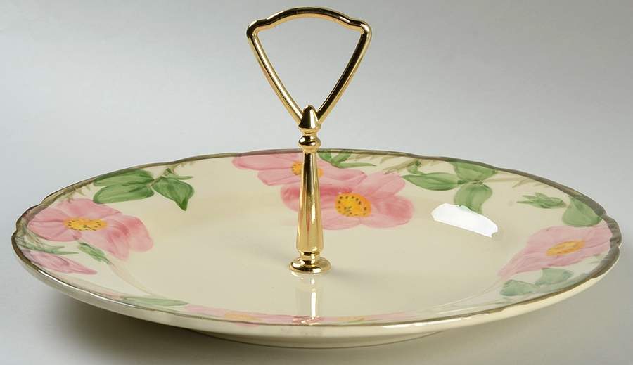 Desert Rose (USA Backstamp) Round Serving Plate with Handle (DP) by Franciscan-1