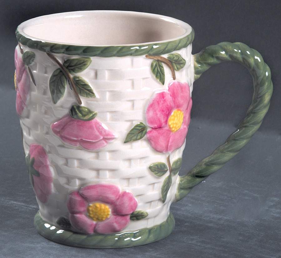 Desert Rose (England and Portugal Backstamp) Basketweave Design Mug by Franciscan-1