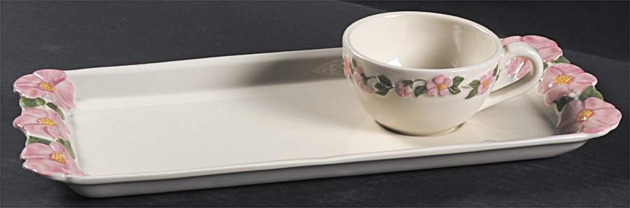 Desert Rose (England and Portugal Backstamp) Tea & Toast Snack Plate & Cup Set by Franciscan-1