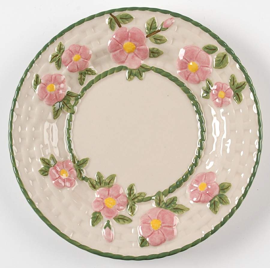 Desert Rose (England and Portugal Backstamp) Salad Plate w/Basketweave Border by Franciscan-1