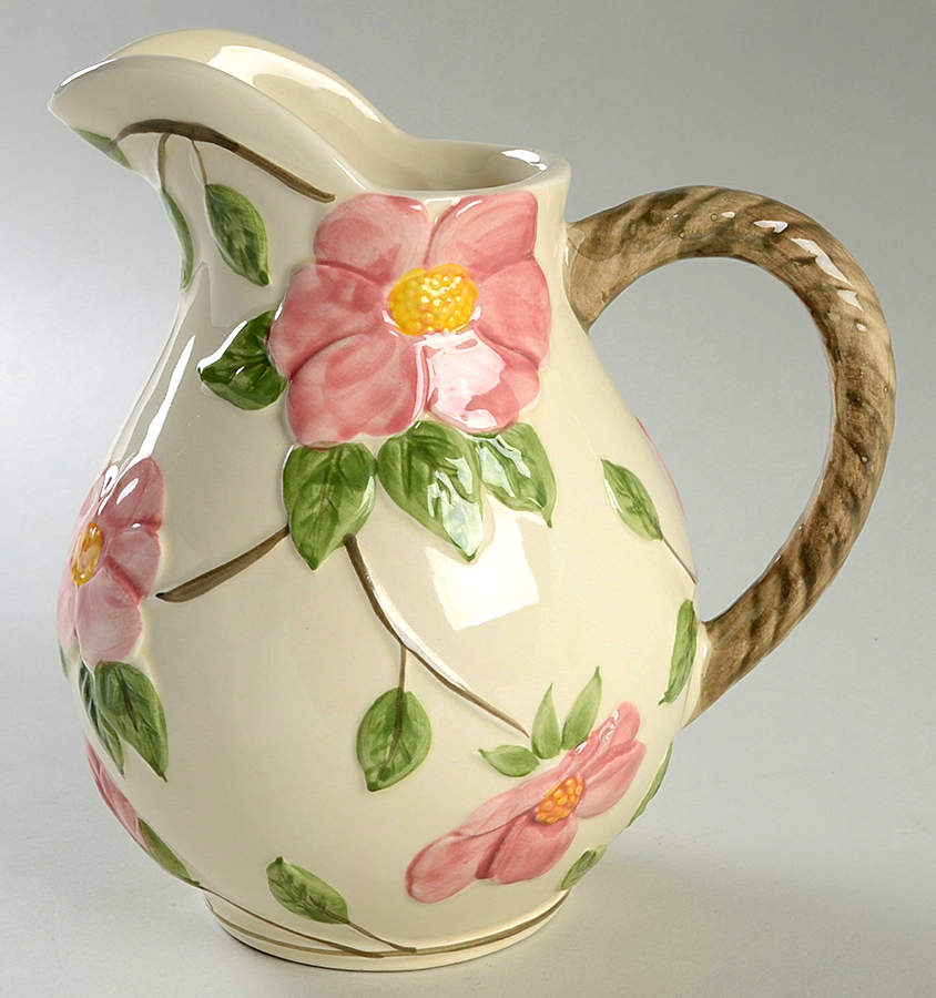Desert Rose (England and Portugal Backstamp) 56 Oz Sculpted Pitcher by Franciscan-1