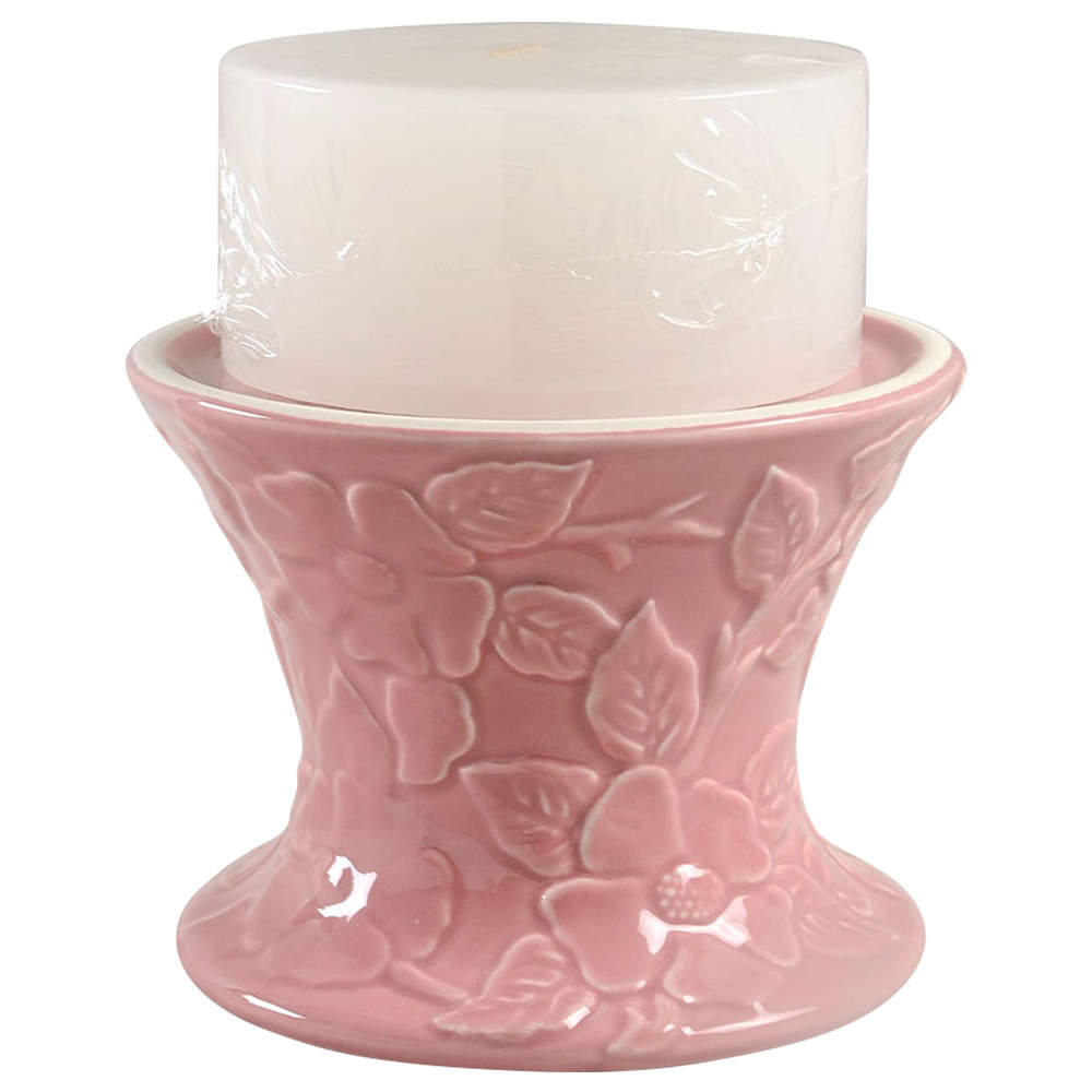 Desert Rose (England and Portugal Backstamp) Pillar Set (Holder and Candle) by Franciscan-1