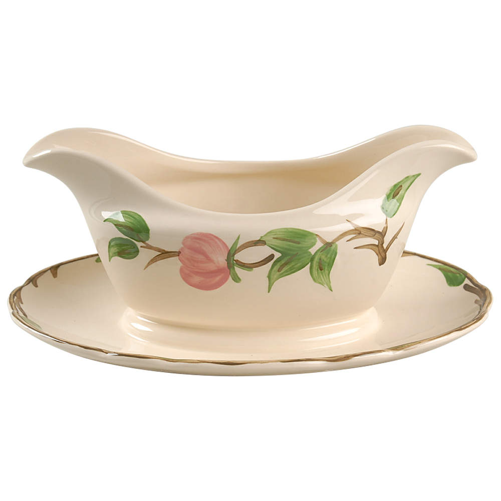 Desert Rose (England and Portugal Backstamp) Gravy Boat with Attached Underplate by Franciscan-1