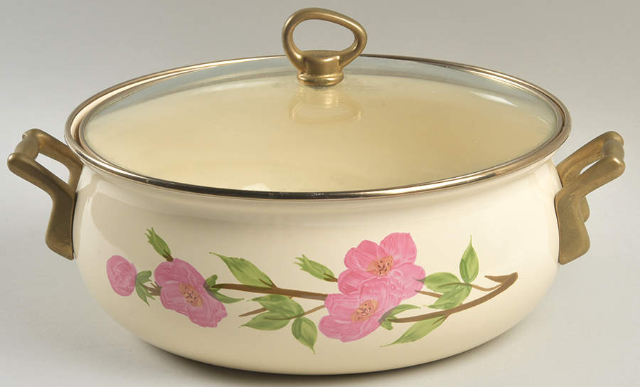 Desert Rose (England and Portugal Backstamp) 5 Quart Metal Covered Casserole by Franciscan-1