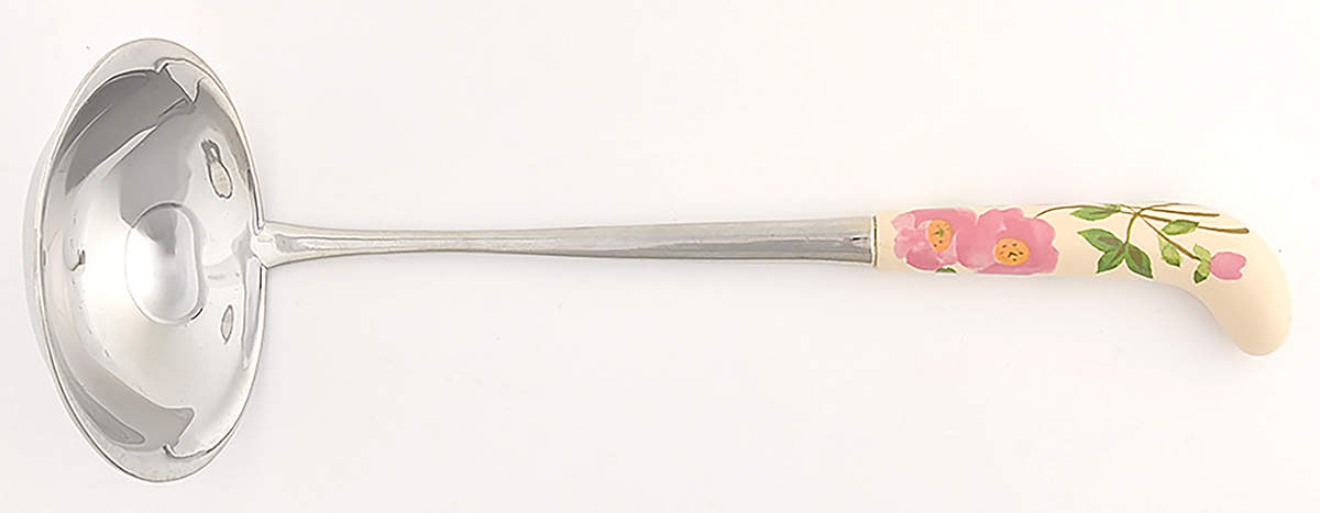 Desert Rose (England and Portugal Backstamp) Soup Ladle with Stainless Bowl by Franciscan-1