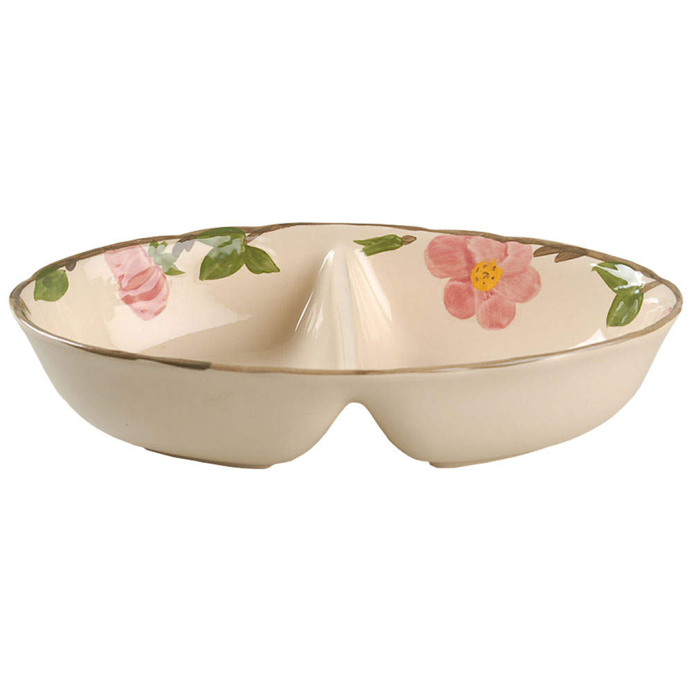 Desert Rose (England and Portugal Backstamp) 10" Oval Divided Vegetable Bowl by Franciscan-1
