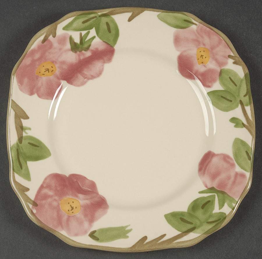 Desert Rose (England and Portugal Backstamp) 60th Anniversary Square Salad Plate by Franciscan-1