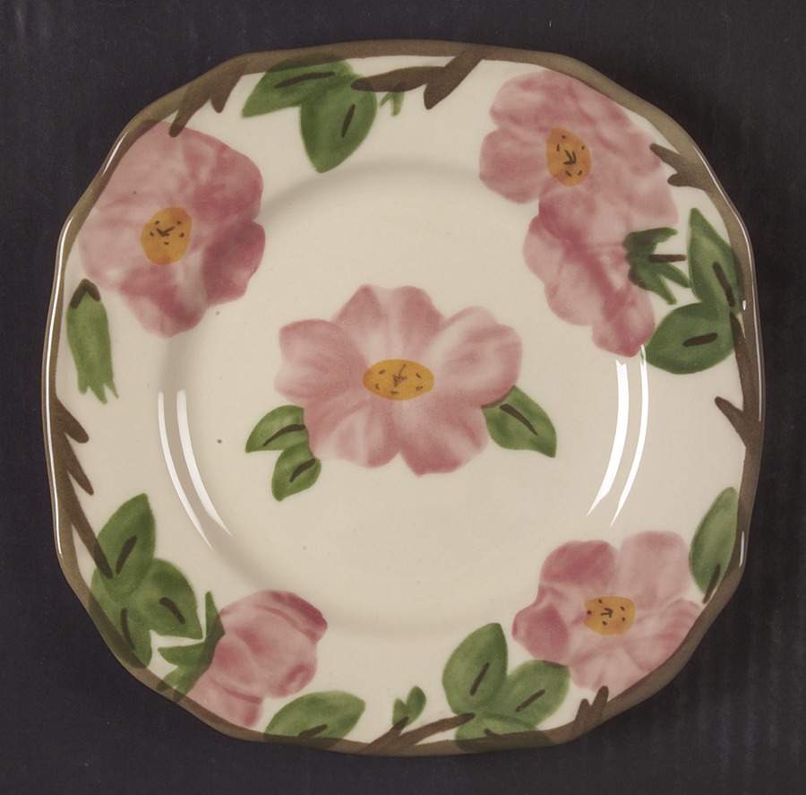 Desert Rose (England and Portugal Backstamp) 60th Anniversary Square Salad Plate by Franciscan-1