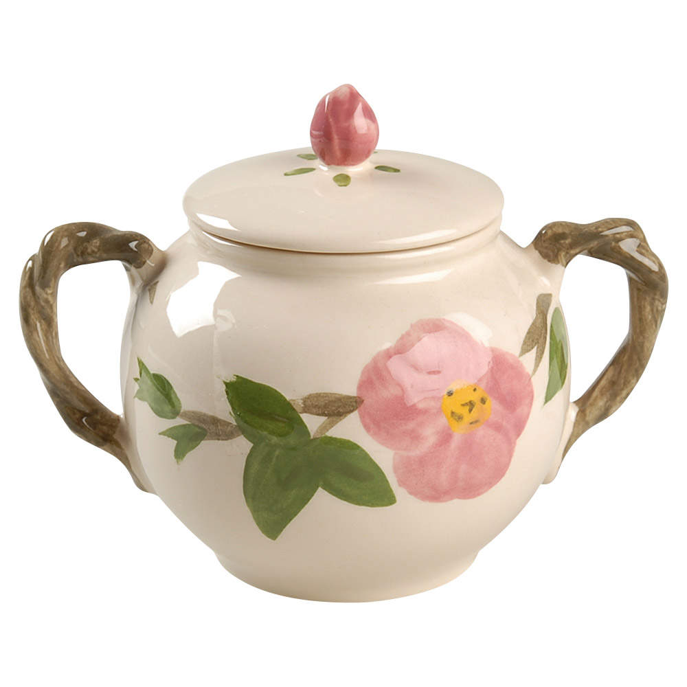 Desert Rose (England and Portugal Backstamp) Sugar Bowl & Lid by Franciscan-1