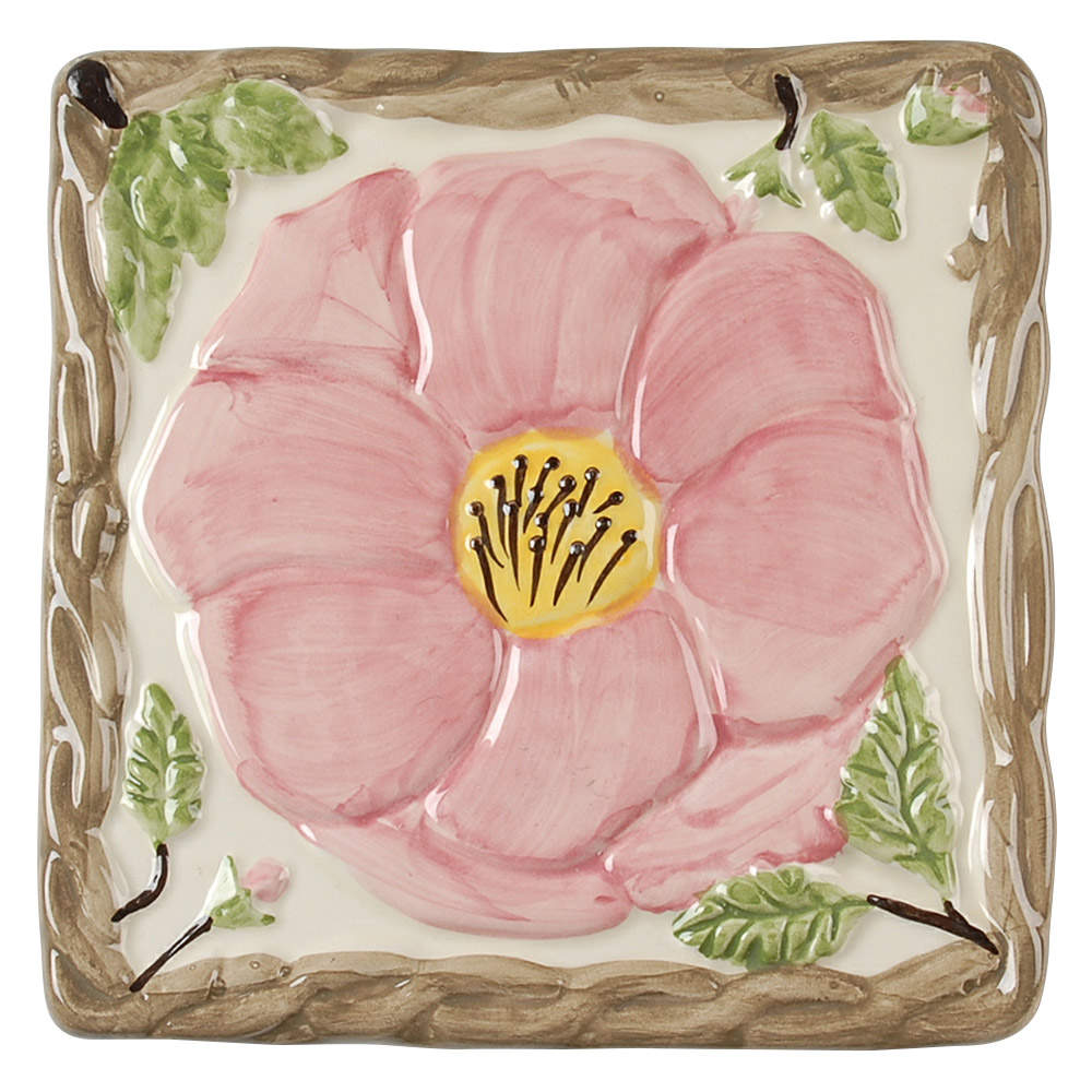Desert Rose (England and Portugal Backstamp) Sculpted Trivet by Franciscan-1