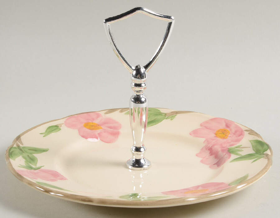 Desert Rose (England and Portugal Backstamp) Round Serving Plate with Handle (SP) by Franciscan-1