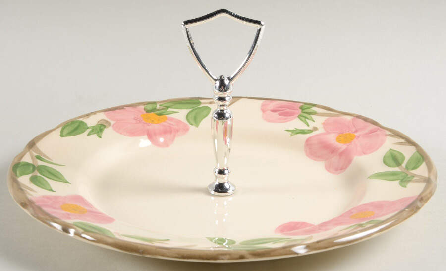 Desert Rose (England and Portugal Backstamp) Round Serving Plate with Handle (DP) by Franciscan-1