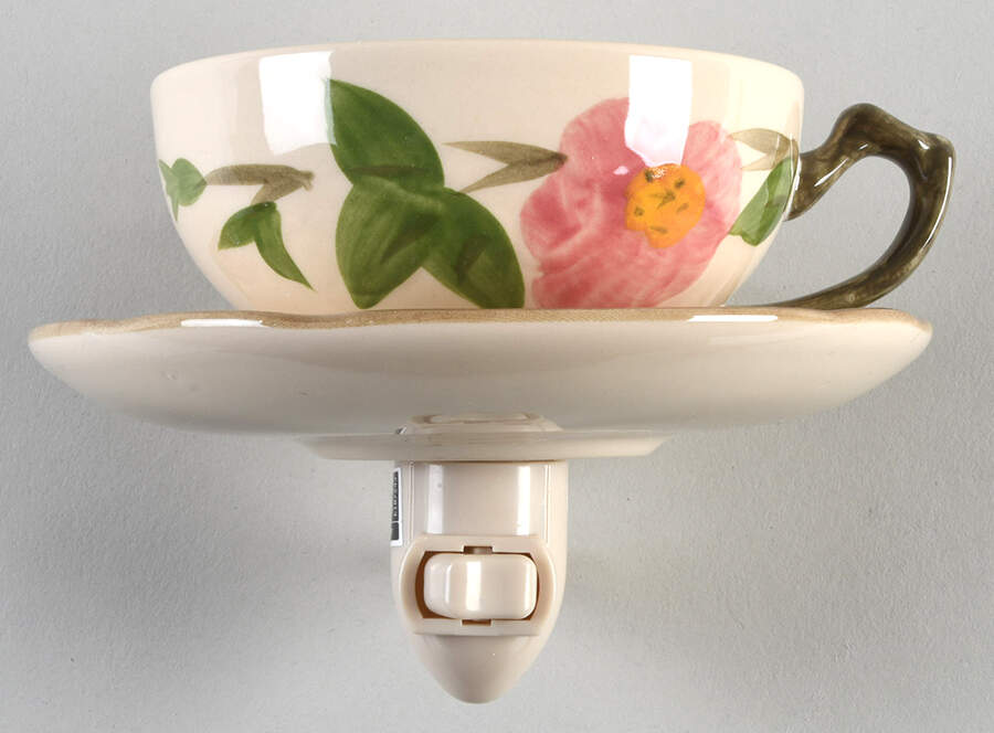 Desert Rose (England and Portugal Backstamp) 4 3/8"-4 5/8" Night Light/Cup & Saucer HC by Franciscan-1