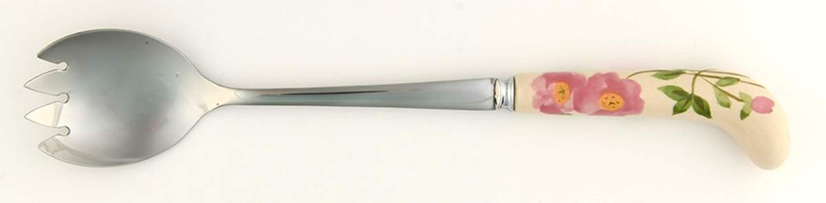 Desert Rose (England and Portugal Backstamp) Salad Serving Fork with Stainless Prongs by Franciscan-1