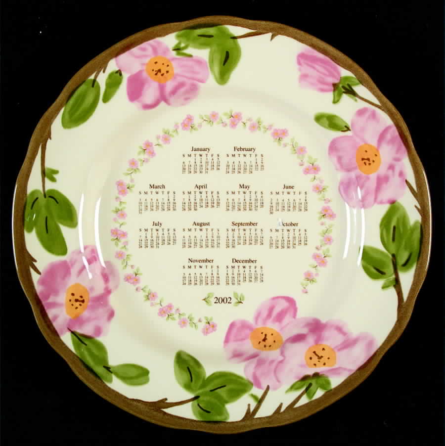 Desert Rose (England and Portugal Backstamp) "2002" Calendar Plate by Franciscan-1