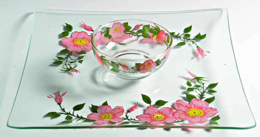 Desert Rose (England and Portugal Backstamp) Glassware Chip and Dip, Plate Only by Franciscan-1