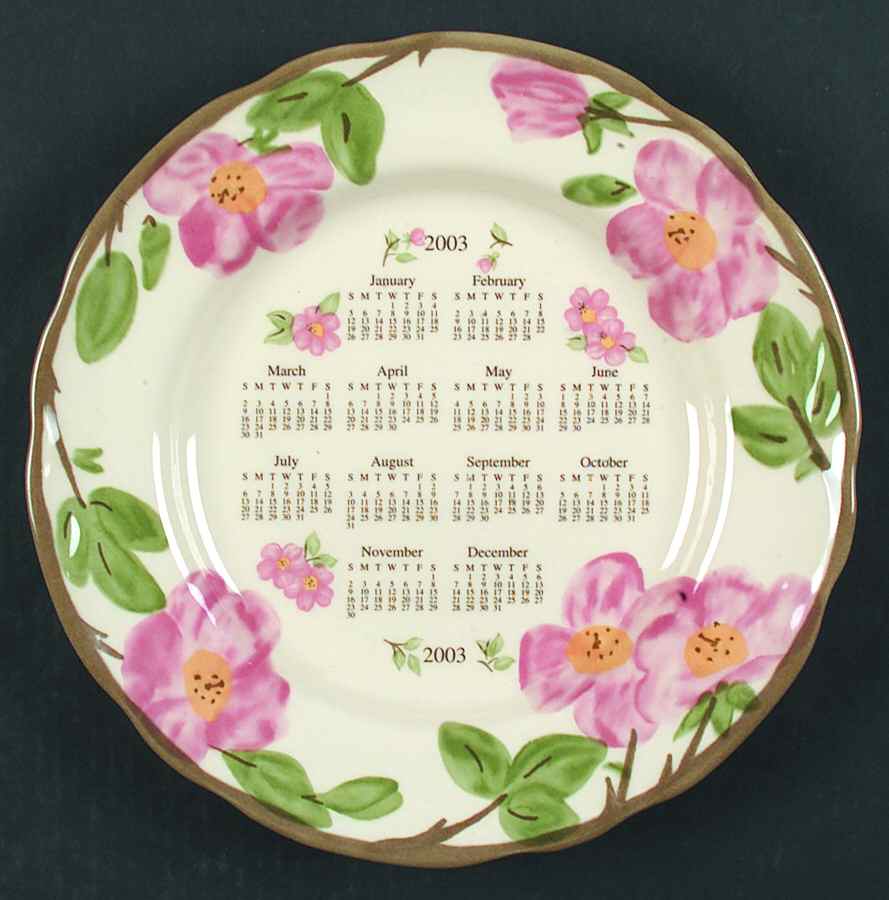 Desert Rose (England and Portugal Backstamp) "2003" Calendar Plate by Franciscan-1