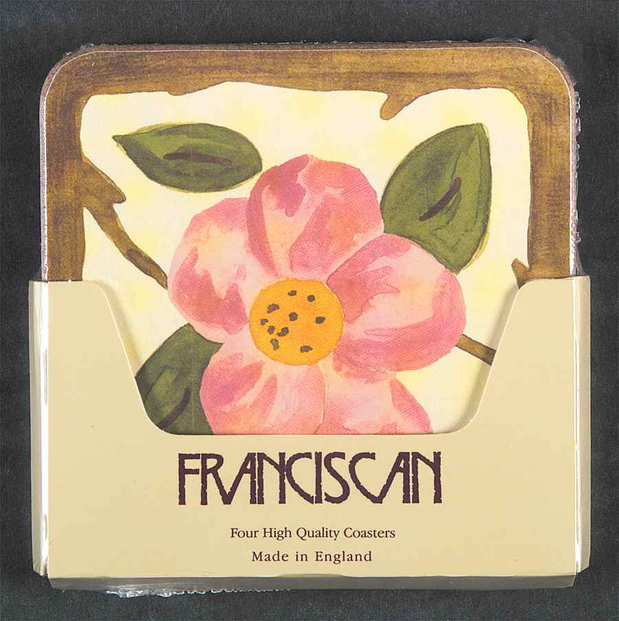 Desert Rose (England and Portugal Backstamp) 4 Piece Coaster Set by Franciscan-1