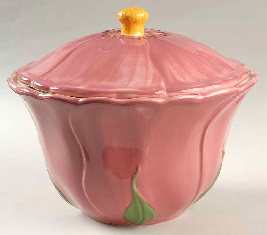 Desert Rose (England and Portugal Backstamp) Sculpted Cookie Jar & Lid by Franciscan-1