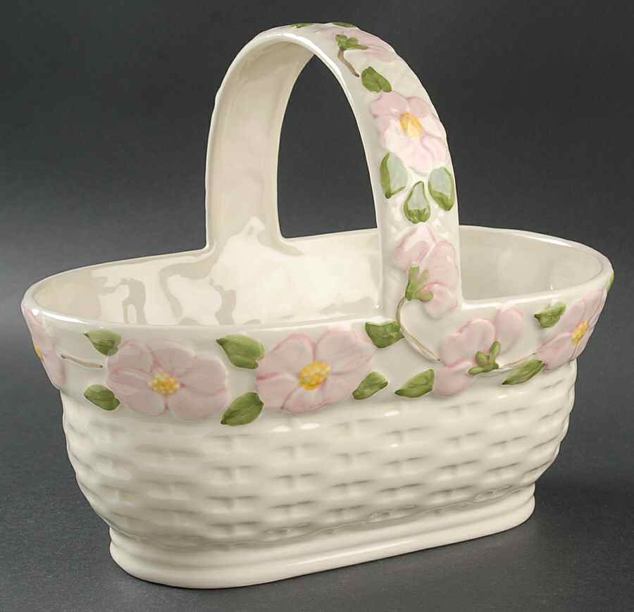 Desert Rose (England and Portugal Backstamp) Medium Basket with Handle by Franciscan-1