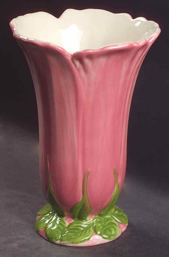 Desert Rose (England and Portugal Backstamp) 8" Sculptured Vase by Franciscan-1