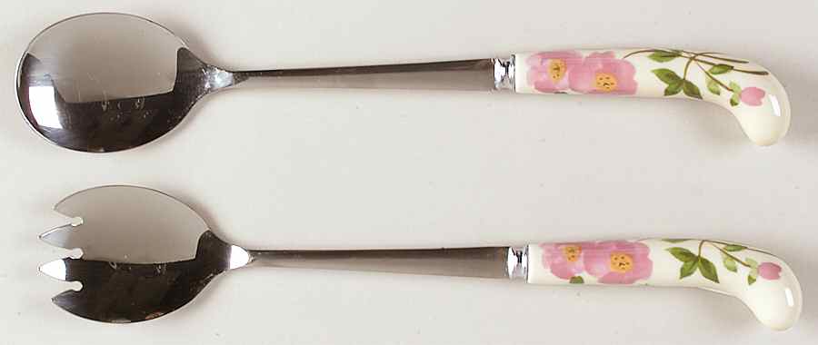 Desert Rose (England and Portugal Backstamp) (2 Piece) Salad Set with Stainless Bowl by Franciscan-1