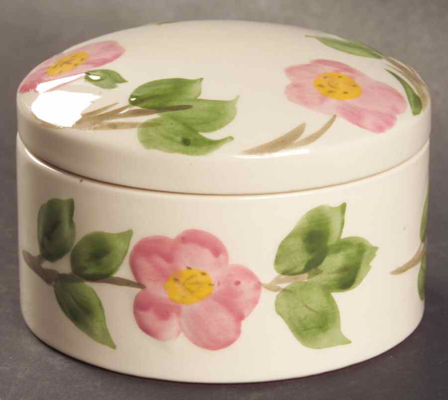 Desert Rose (England and Portugal Backstamp) Round Anniversary Box with Lid by Franciscan-1