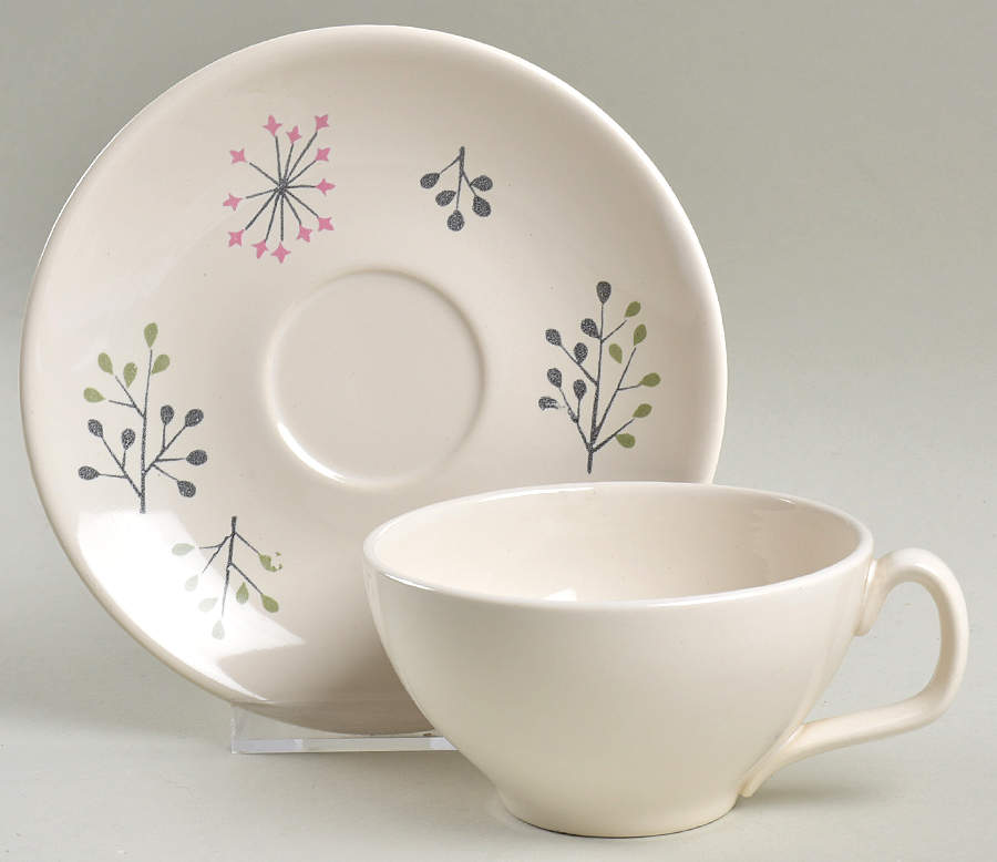 Echo Flat Cup & Saucer Set by Franciscan-1