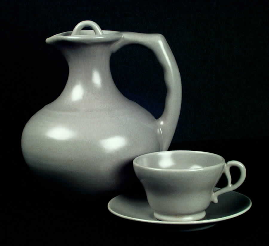 El Patio Gray (Matte) Footed Cup & Saucer Set by Franciscan-1
