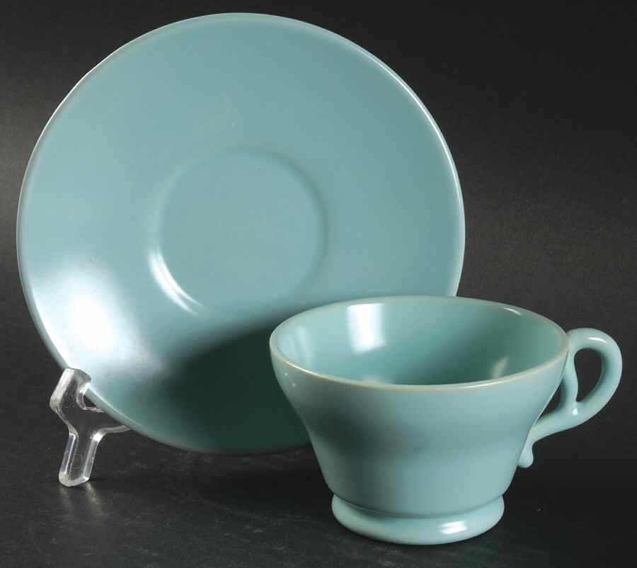 El Patio Turquoise (Matte) Footed Cup & Saucer Set by Franciscan-1