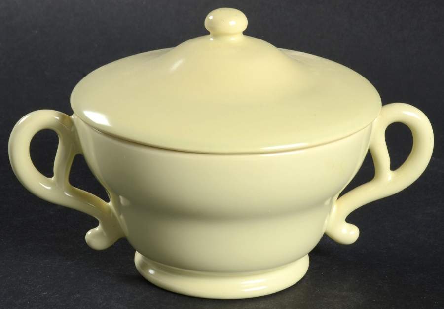 El Patio Pale Yellow (Matte) Sugar Bowl & Lid by Franciscan-1