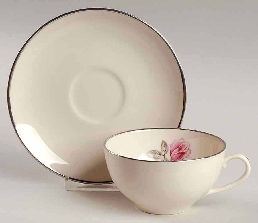 Encanto Rose 2" Flat Cup & Saucer Set by Franciscan-1