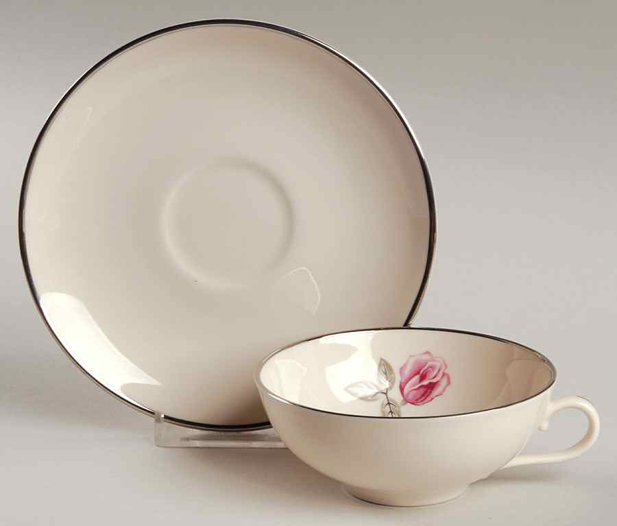 Encanto Rose Flat Cup & Saucer Set by Franciscan-1