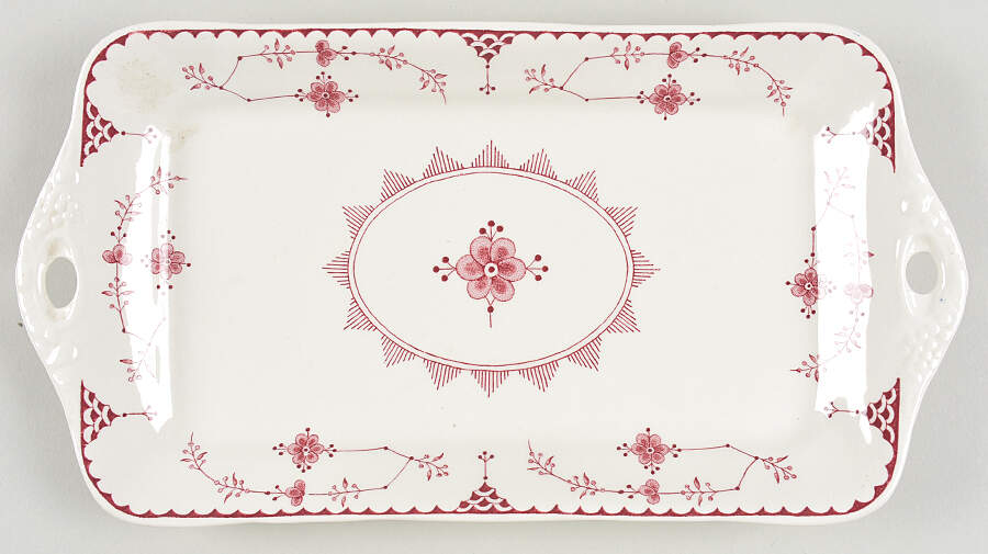 Erica Pink (White) 12" Sandwich Tray by Franciscan-1