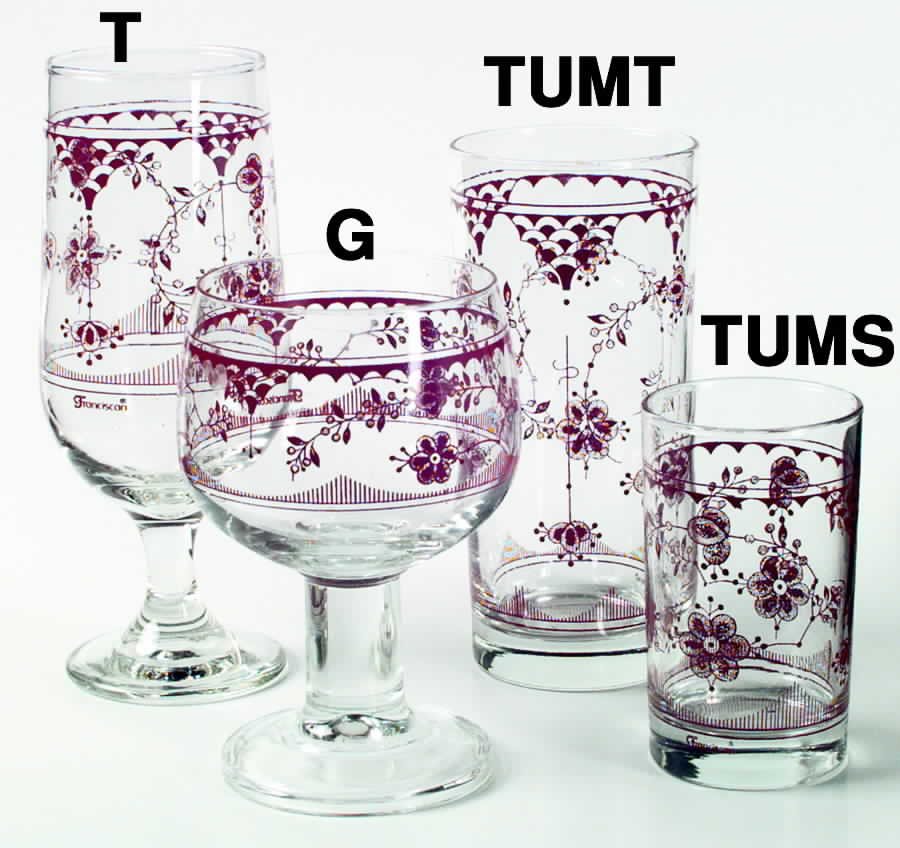 Erica Pink (White) Glassware Tall Tumbler by Franciscan-1