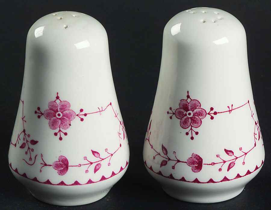 Erica Pink (White) Salt & Pepper Set by Franciscan-1