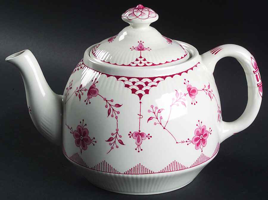 Erica Pink (White) Teapot & Lid by Franciscan-1