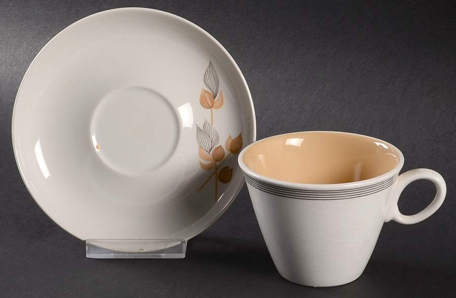Fan Tan Flat Cup & Saucer Set by Franciscan-1