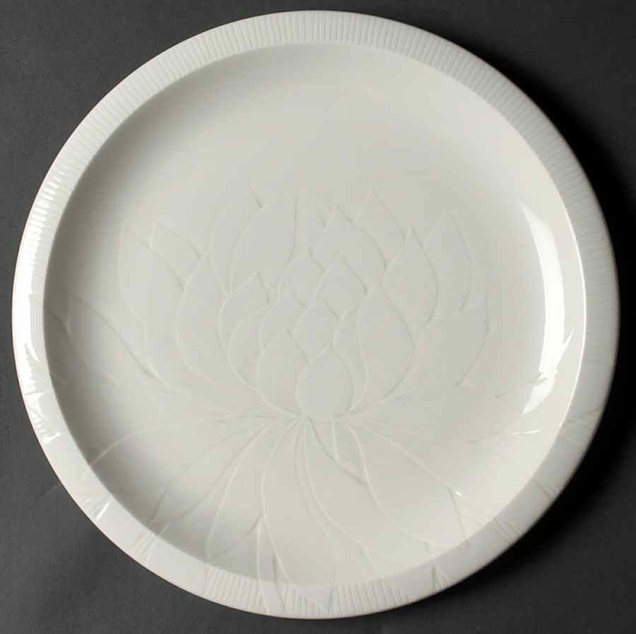 Floral Sculptures White Dinner Plate by Franciscan-1