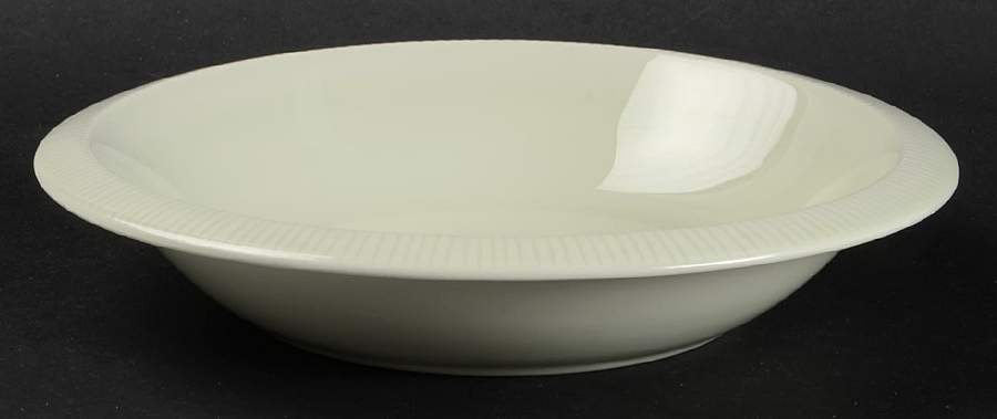 Floral Sculptures Celadon Rim Soup Bowl by Franciscan-1