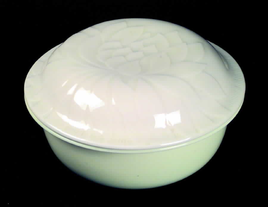 Floral Sculptures Celadon Individual Casserole & Lid by Franciscan-1