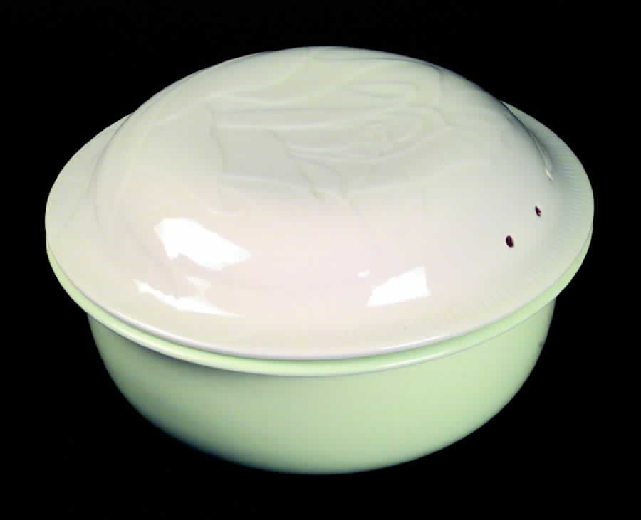 Floral Sculptures Celadon Individual Casserole & Lid by Franciscan-1