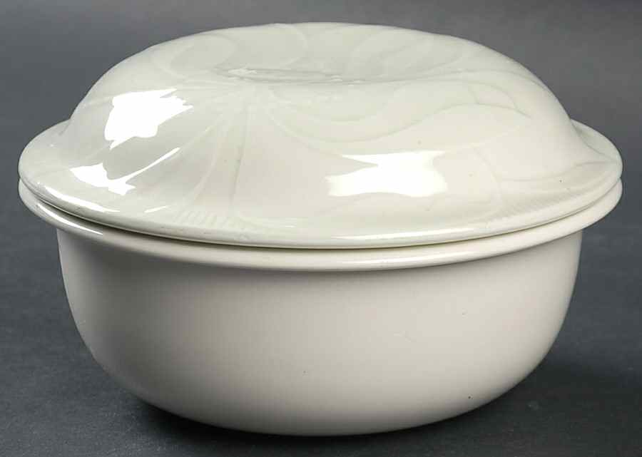 Floral Sculptures Celadon Individual Casserole & Lid by Franciscan-1