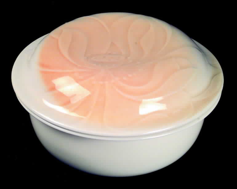 Floral Sculptures Peach Individual Casserole & Lid by Franciscan-1