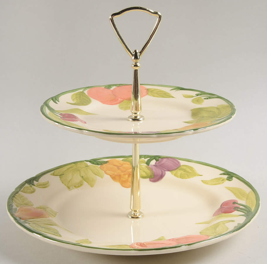 Fresh Fruit 2 Tiered Serving Tray (Dinner & Salad Plate) by Franciscan-1