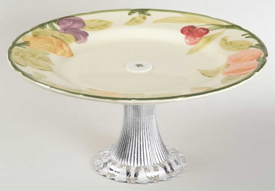 Fresh Fruit Cake Stand with 4"-5" Metal Pedestal  Hc by Franciscan-1